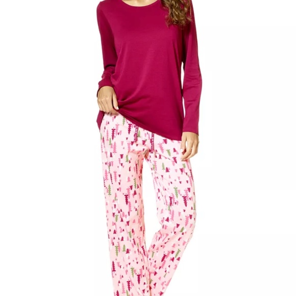 Hue Women's Cozy Tossed Trees Printed Pajama Pants NWT - Picture 3 of 4